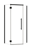 900*900*2000mm Black Frameless Diamond Shower Door with Return Panel | 10mm Safety Glass NZ - NZHomeware