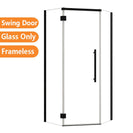 900*900*2000mm Black Frameless Diamond Shower Door with Return Panel | 10mm Safety Glass NZ - NZHomeware