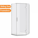 900*900*2000mm Chrome Frameless Diamond Shower Box - NZHomeware