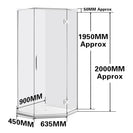 900*900*2000mm Chrome Frameless Diamond Shower Box - NZHomeware