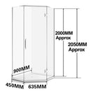 900*900*2000mm Chrome Frameless Diamond Shower Box - NZHomeware