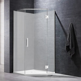 900*900*2000mm Chrome Frameless Diamond Shower Box - NZHomeware