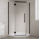 900*900*2050mm Black Frameless Diamond Shower Box - NZHomeware