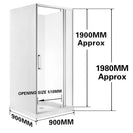 900*900*900mm 1900mm Height 3 - Side Swing Door Square Shower Box - NZHomeware