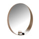 900mm Round Bathroom Vanity Decor MDF Frame Wall Mirror 2 Bracket Storage Shelf Half Moon Border - NZHomeware