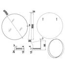 900mm Round Bathroom Vanity Decor MDF Frame Wall Mirror 2 Bracket Storage Shelf Half Moon Border - NZHomeware