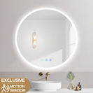 900mm Round LED Wall Mirror with Motion Sensor Auto On Demister Touch Switch 3 Colours Lighting on 20mm Rim - NZHomeware
