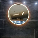 900mm Round LED Wall Mirror with Motion Sensor Auto On Demister Touch Switch 3 Colours Lighting on 20mm Rim - NZHomeware