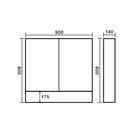 900x140x800mm Plywood 2 - Door Light Oak Mirror Cabinet - NZHomeware