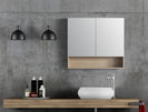 900x140x800mm Plywood 2 - Door Light Oak Mirror Cabinet - NZHomeware
