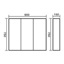 900x150x750mm Plywood 3 - Door Dark Oak Mirror Cabinet - NZHomeware