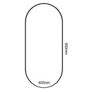 900x400x20mm Black Aluminum Framed Oval Bathroom Wall Mirror - NZHomeware