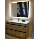 900x750mm Rectangle LED Mirror with Motion Sensor Auto On Demister 3 Colours Lighting on Rim Frameless - NZHomeware