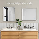 900x750x40mm Rectangle LED Mirror with Motion Sensor Auto On Demister Touch Sensor Switch Wall Mounted Horizontal or Vertically - NZHomeware