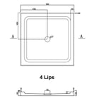900x900mm Four Lips Square Shower Tray Center/Corner Waste - NZHomeware