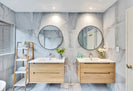 900x900x20mm Black Aluminum Framed Round Bathroom Wall Mirror - NZHomeware