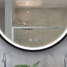 900x900x40mm Round Bathroom LED Mirror with Motion Sensor Auto On Demister Touch Sensor Switch Wall Mounted - NZHomeware