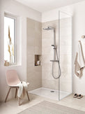 960*1950mm Chrome Walk In Frameless Shower Glass With 2 Channels - NZHomeware