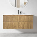 Lorenzo 1200MM Plywood Fluted Wall Hung Vanity - Light Oak Single Bowl