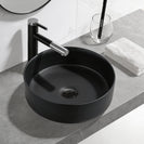365mm Bathroom Above Counter Matt Black Ceramic Wash Basin