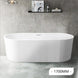 1700x750x580mm Flutted V-Groove Bathtub Freestanding Acrylic Apron Gloss White Bath Tub