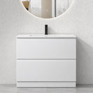 900MM Plywood 2 Drawers Floor Standing Vanity - White Gloss