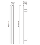 AUGETY 1000mm Gunmetal Heated Towel Rail Single Bar | Electric Towel Warmer
