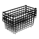 4 Pack Stackable Black Freezer Storage Baskets Carbon Steel Organizer Bins with Handles