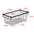 4 Pack Stackable Black Freezer Storage Baskets Carbon Steel Organizer Bins with Handles