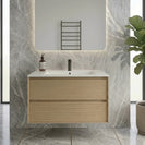 Heitor 750MM Wall Hung Fluted Plywood Vanity-Light Oak