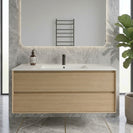 Heitor 1200MM Wall Hung Fluted Plywood Vanity-Light Oak