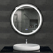 900mm Black Framed Round Front Lit LED Mirror with Demister, Three Light Modes and Dimmable Control