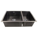 710x450x205mm 1.2mm Gunmetal Grey Stainless Steel Handmade Double Bowls Sink