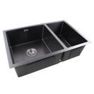 710x450x205mm 1.2mm Gunmetal Grey Stainless Steel Handmade Double Bowls Sink
