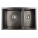 710x450x205mm 1.2mm Gunmetal Grey Stainless Steel Handmade Double Bowls Sink