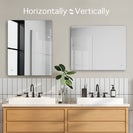 750x600mm Rectangle LED Mirror with Motion Sensor Demister Switch Backlit Touch Switch 3 Colours Lighting Frameless