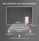 750x600mm Rectangle LED Mirror with Motion Sensor Demister Switch Backlit Touch Switch 3 Colours Lighting Frameless