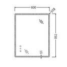 750x600mm Rectangle LED Mirror with Motion Sensor Auto On Demister Touch Switch 3 Colours Lighting on Rim Frameless PC Lampshade