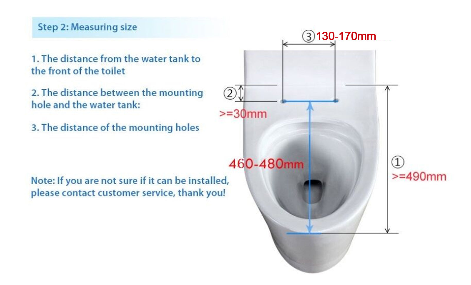 514x380mm Smart Toilet Seat with Auto Open/Close Lid and Instant Heating for toilet size guide 2