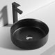 355mm Bathroom Above Counter Matt Black Ceramic Wash Basin