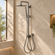 10 inch Round Gunmetal Grey Twin Shower Set Top/Bottom Water Inlet with Brass Handheld Shower