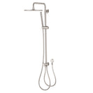 10 inch Round Brushed Nickel Twin Shower Set Top/Bottom Water Inlet with Brass Handheld Shower
