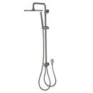 10 inch Round Gunmetal Grey Twin Shower Set Top/Bottom Water Inlet with Brass Handheld Shower