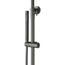 10 inch Round Gunmetal Grey Twin Shower Set Top/Bottom Water Inlet with Brass Handheld Shower