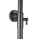 10 inch Round Gunmetal Grey Twin Shower Set Top/Bottom Water Inlet with Brass Handheld Shower