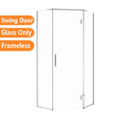 900*900*2000mm Chrome Frameless Diamond Shower Door & Return Panel