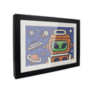 A4 Wooden Kids Art Frame Children Artwork Display Changeable Front Opening Table Stand Black - NZHomeware