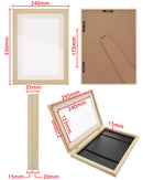 A4 Wooden Kids Art Frame Children Artwork Display Changeable Front Opening Table Stand Light Oak - NZHomeware