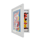 A4 Wooden Kids Art Frame Children Artwork Display Changeable Front Opening Table Stand White - NZHomeware