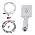 ABS Square 3 Functions Chrome Rainfall Hand Held Shower Head With Water Hose - NZHomeware